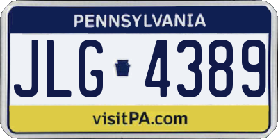 PA license plate JLG4389