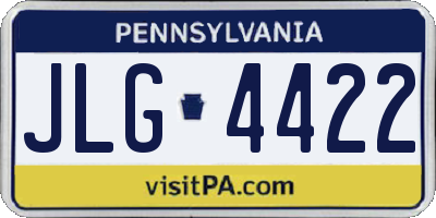PA license plate JLG4422