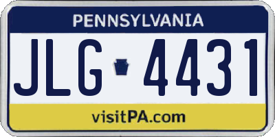 PA license plate JLG4431
