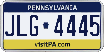 PA license plate JLG4445