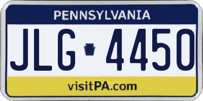 PA license plate JLG4450
