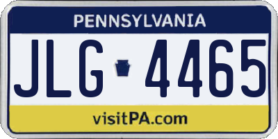 PA license plate JLG4465