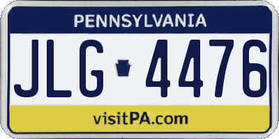 PA license plate JLG4476