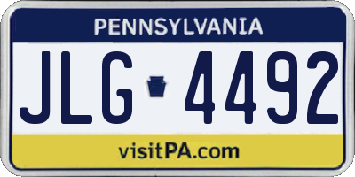 PA license plate JLG4492