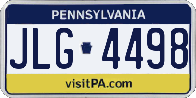 PA license plate JLG4498