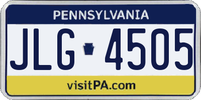 PA license plate JLG4505