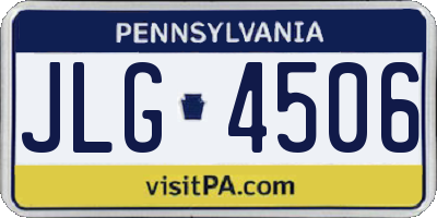 PA license plate JLG4506