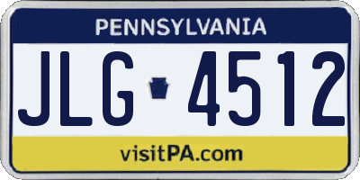 PA license plate JLG4512