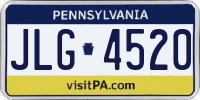 PA license plate JLG4520