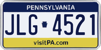 PA license plate JLG4521