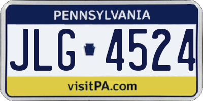 PA license plate JLG4524