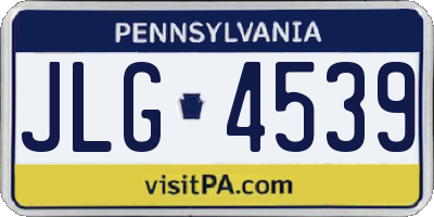 PA license plate JLG4539