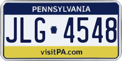PA license plate JLG4548