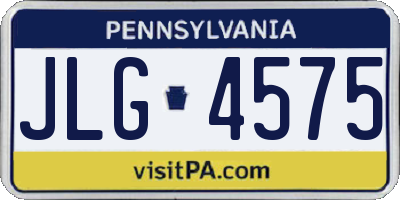 PA license plate JLG4575