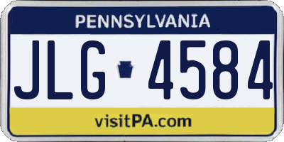 PA license plate JLG4584