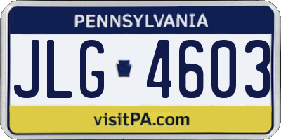 PA license plate JLG4603