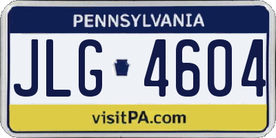 PA license plate JLG4604