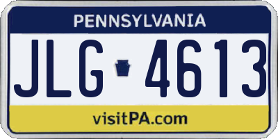 PA license plate JLG4613