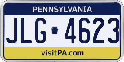 PA license plate JLG4623