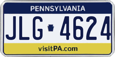 PA license plate JLG4624