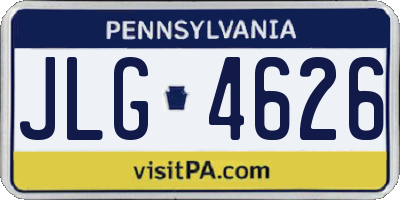 PA license plate JLG4626