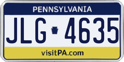 PA license plate JLG4635
