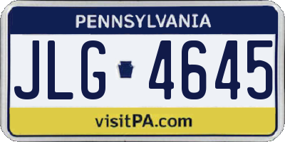 PA license plate JLG4645