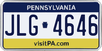 PA license plate JLG4646