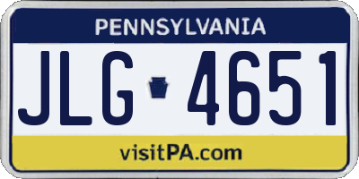 PA license plate JLG4651