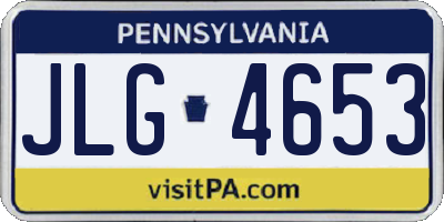 PA license plate JLG4653