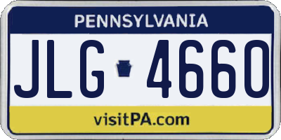 PA license plate JLG4660