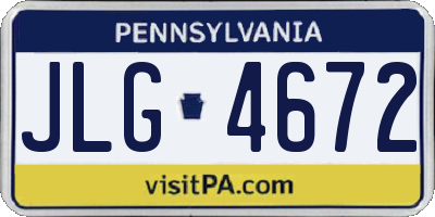 PA license plate JLG4672