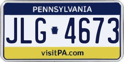 PA license plate JLG4673