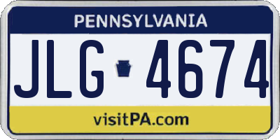PA license plate JLG4674