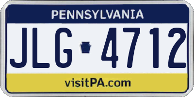 PA license plate JLG4712