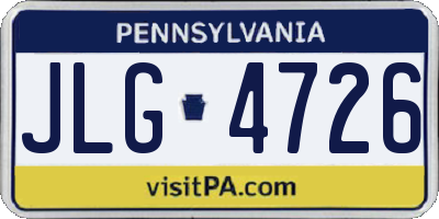 PA license plate JLG4726