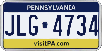 PA license plate JLG4734