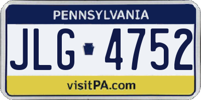 PA license plate JLG4752