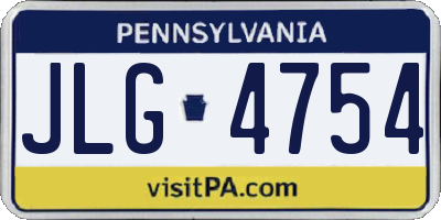 PA license plate JLG4754