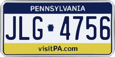 PA license plate JLG4756