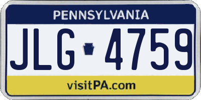 PA license plate JLG4759
