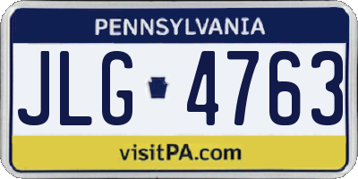 PA license plate JLG4763