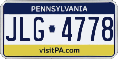 PA license plate JLG4778