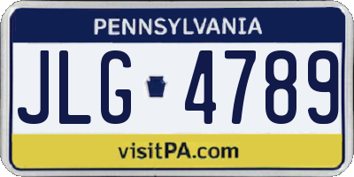 PA license plate JLG4789