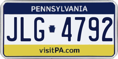 PA license plate JLG4792
