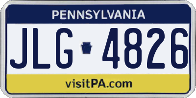 PA license plate JLG4826