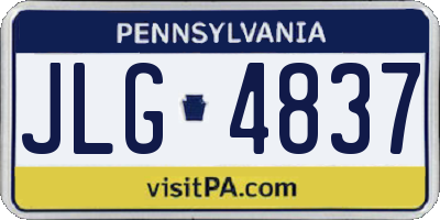PA license plate JLG4837