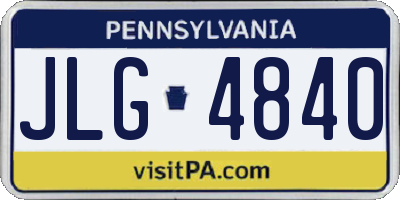 PA license plate JLG4840