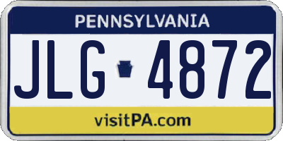 PA license plate JLG4872