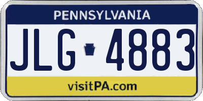 PA license plate JLG4883
